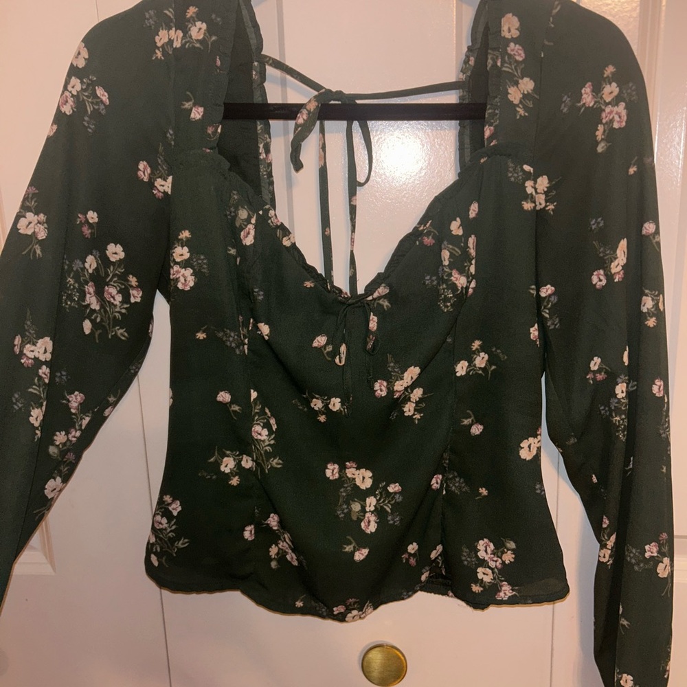 Floral Green Women's Top